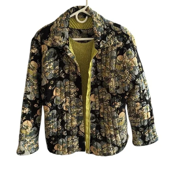 Ubu Jacket and shell reversible (2pcs) Lime Green & Reversible Print M - Picture 2 of 9